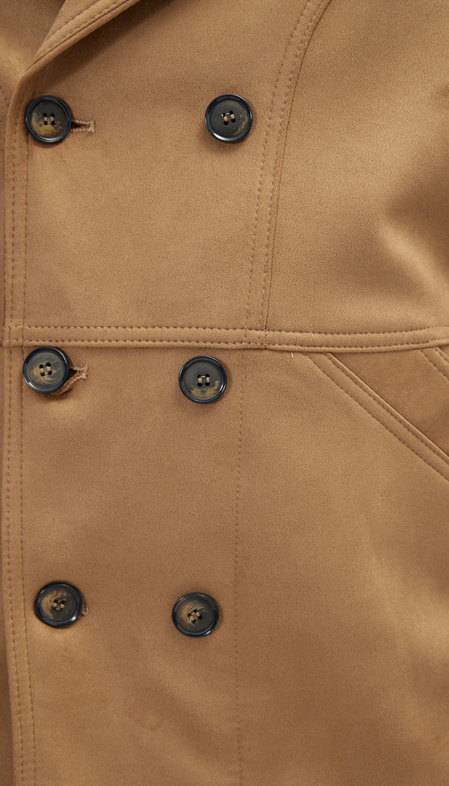 Faux Suede Bond Peacoat - Stone - Ron Tomson