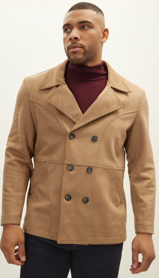 Faux Suede Bond Peacoat - Stone - Ron Tomson