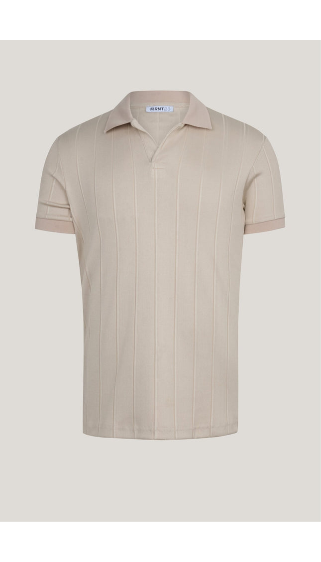 Fine Ribbed Polo Shirt - Grey - Ron Tomson