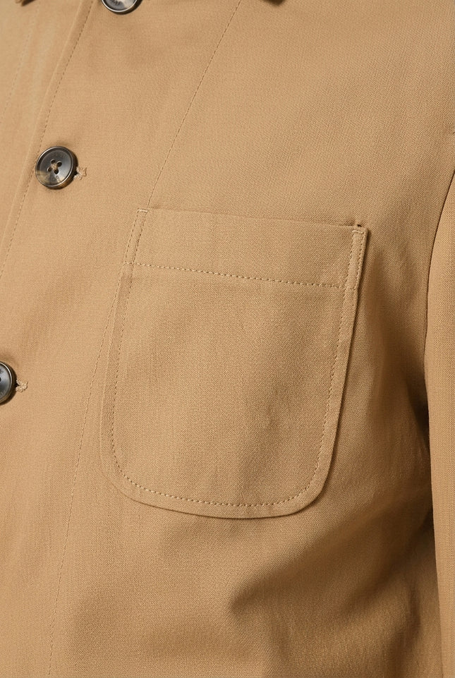 Fitted Canvas Jacket - Beige - Detail