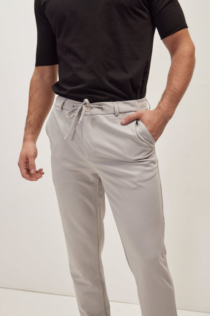 Fitted Casual Everyday Pants - Grey - Ron Tomson