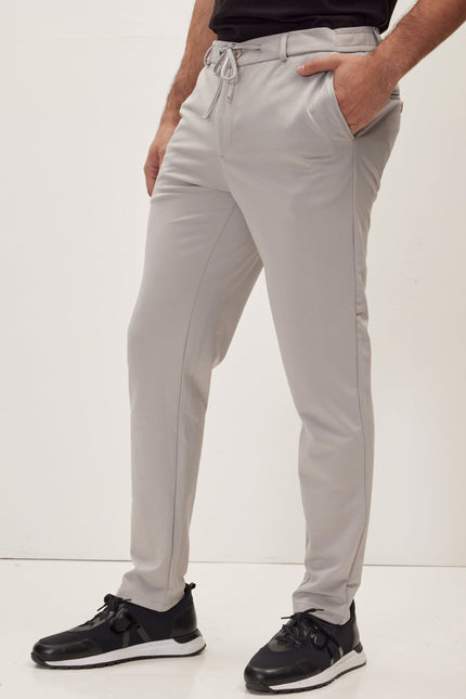 Fitted Casual Everyday Pants - Grey - Ron Tomson