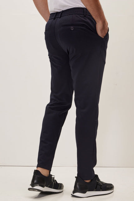 Fitted Casual Everyday Pants - Navy - Ron Tomson