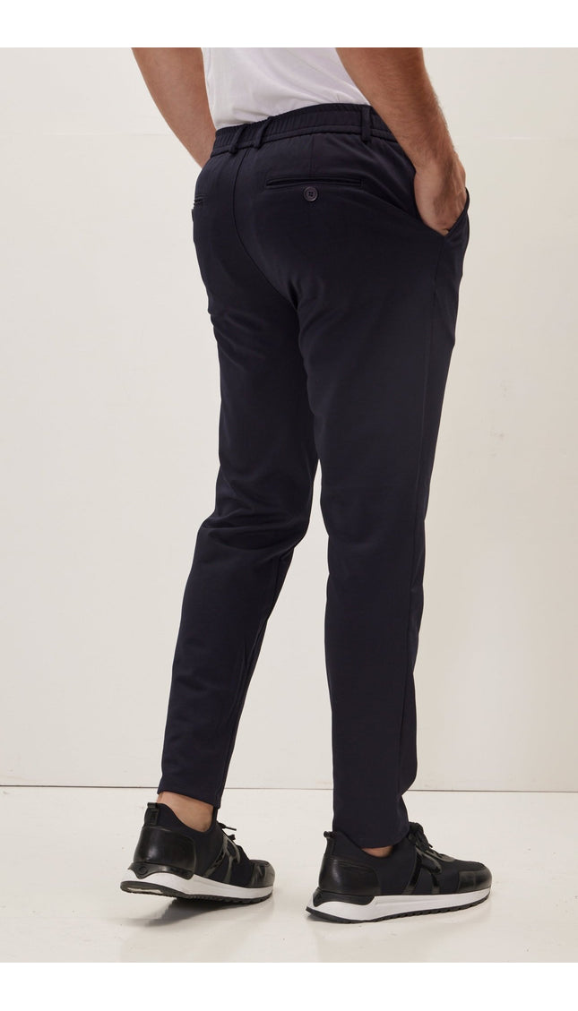 Fitted Casual Everyday Pants - Navy - Ron Tomson