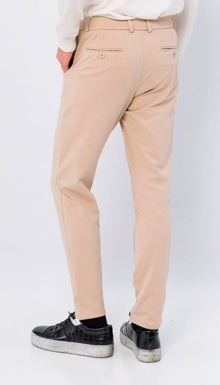 Fitted Casual Everyday Pants - Stone - Ron Tomson