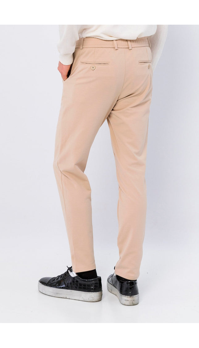 Fitted Casual Everyday Pants - Stone - Ron Tomson