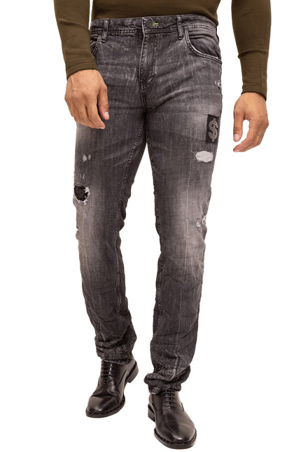 Fitted Cotton Money Jeans - Black - Ron Tomson