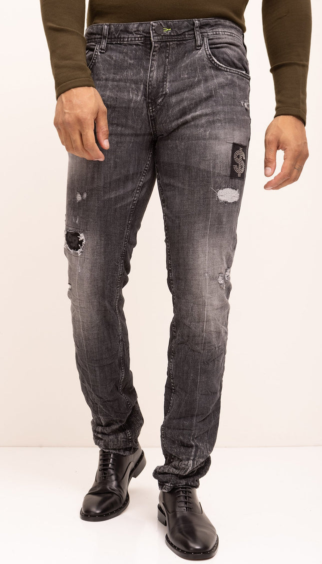 Fitted Cotton Money Jeans - Black - Ron Tomson