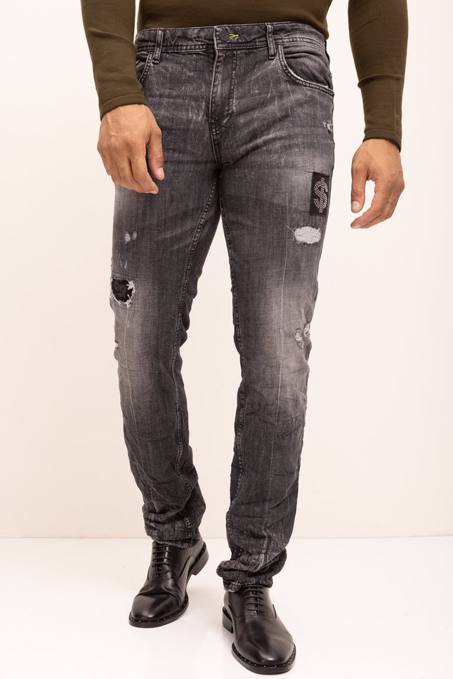Fitted Cotton Money Jeans - Black - Ron Tomson