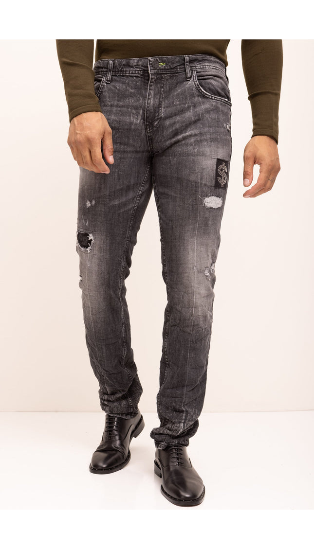Fitted Cotton Money Jeans - Black - Ron Tomson