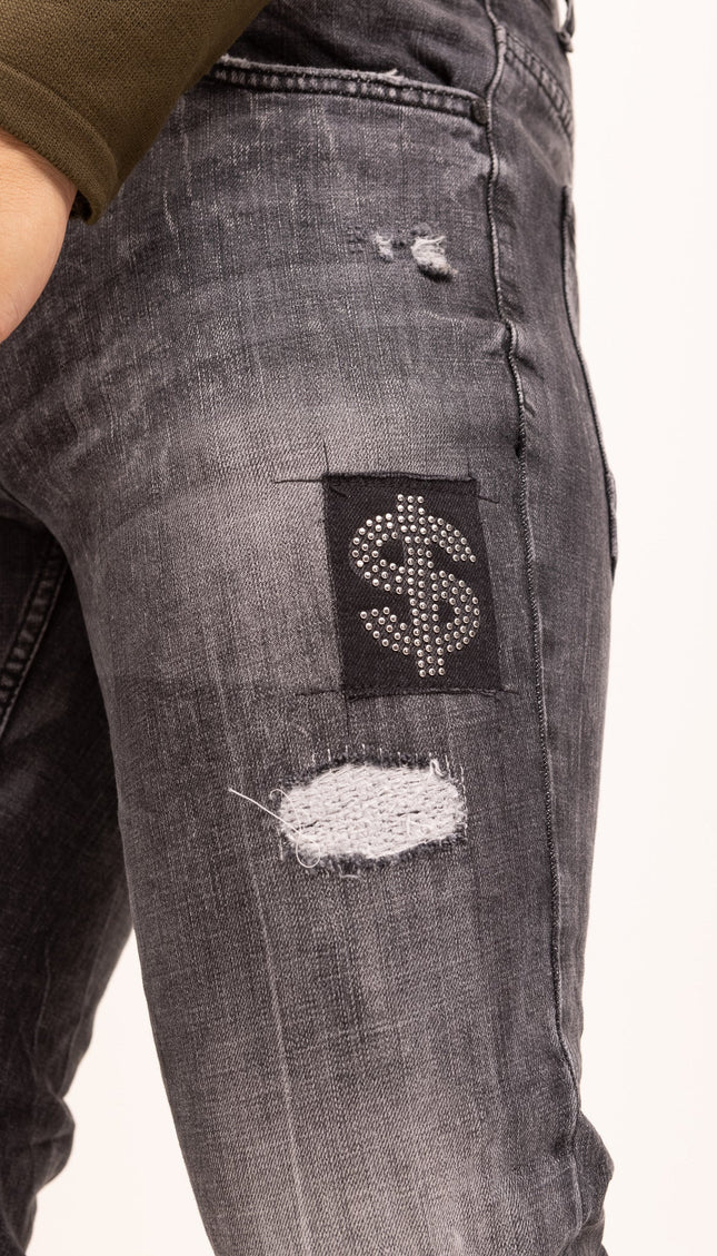 Fitted Cotton Money Jeans - Black - Ron Tomson