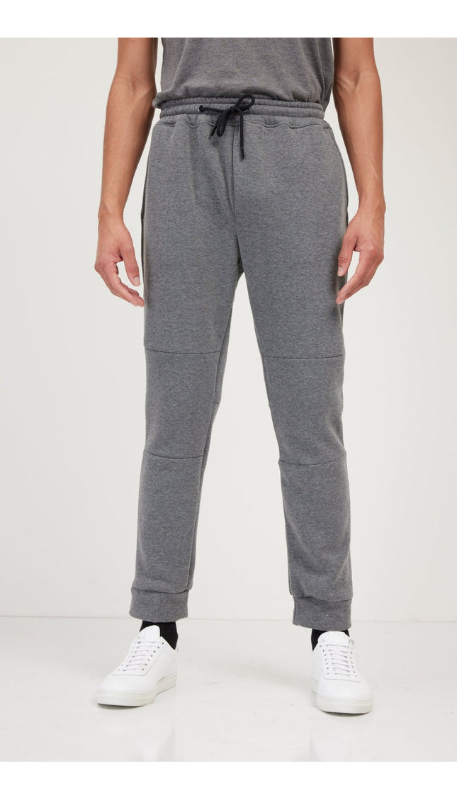 Fitted Drawstring Sweatpants - Anthracite - Ron Tomson