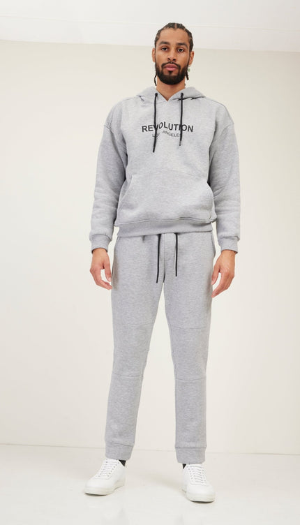 Fitted Drawstring Sweatpants - Grey - Ron Tomson