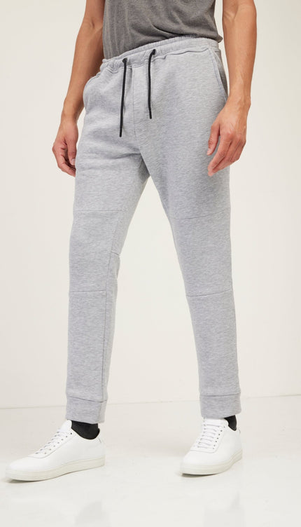 Fitted Drawstring Sweatpants - Grey - Ron Tomson