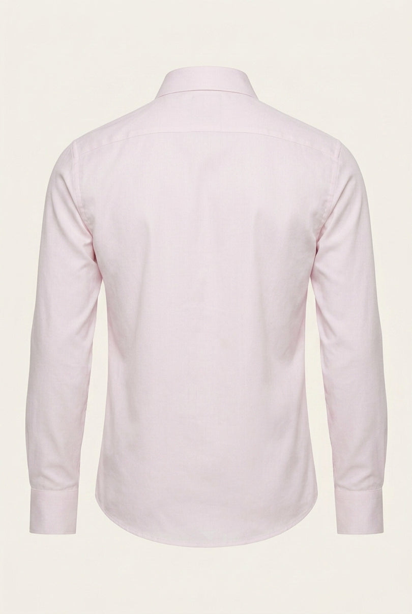 Fitted Dress Shirt - Light Pink - Back