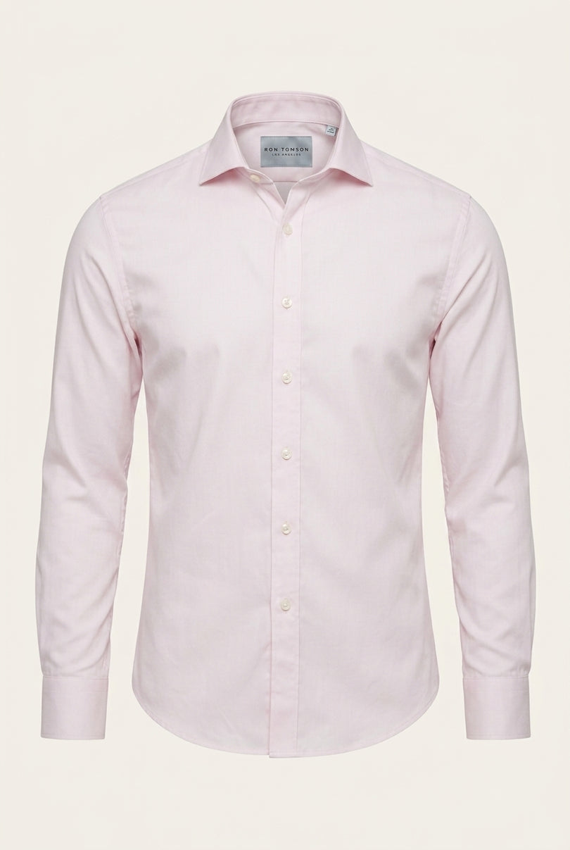Fitted Dress Shirt - Light Pink - Front