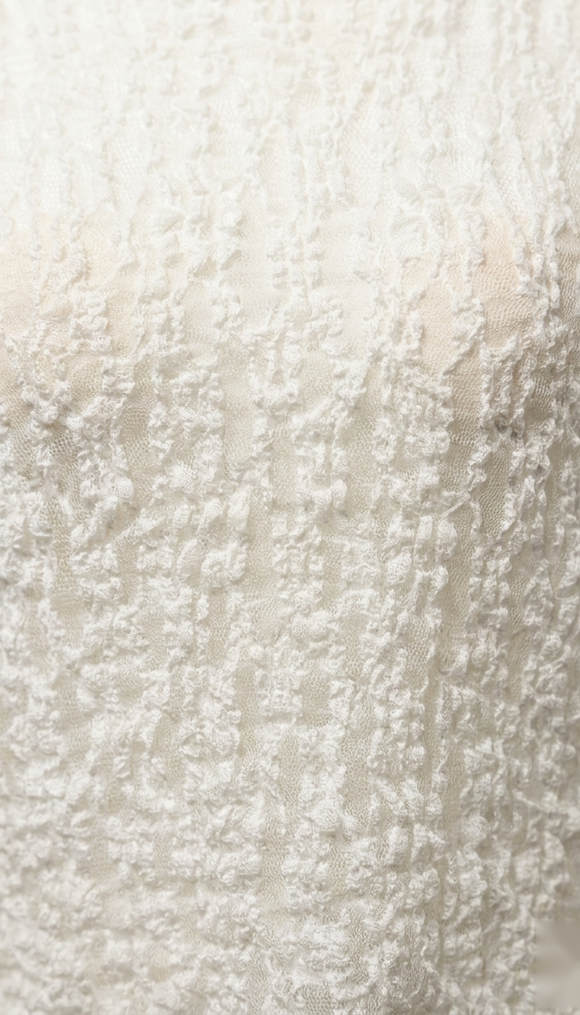 Fitted Floral Lace Shirt White - Fabric Detail