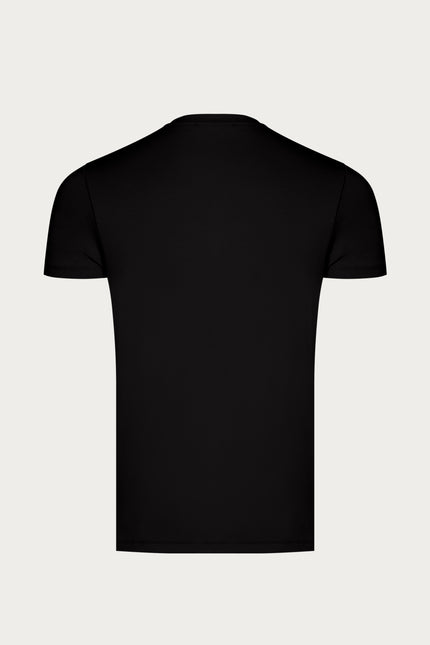 Fitted Lightweight Crew - Neck T-Shirt - Black - Ron Tomson