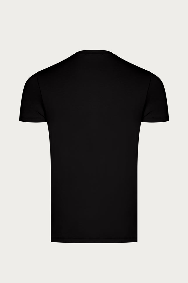 Fitted Lightweight Crew - Neck T-Shirt - Black - Ron Tomson