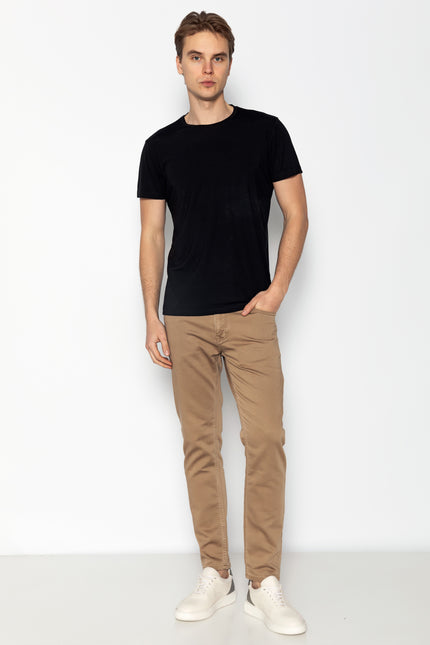 Fitted Lightweight Crew - Neck T-Shirt - Black - Ron Tomson
