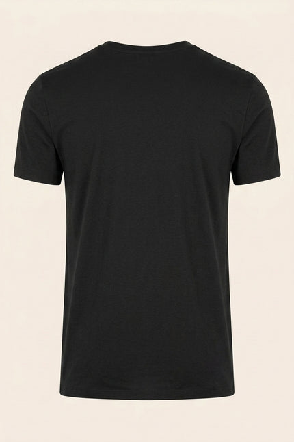 Fitted Lightweight Crew-Neck T-Shirt - Black - Back