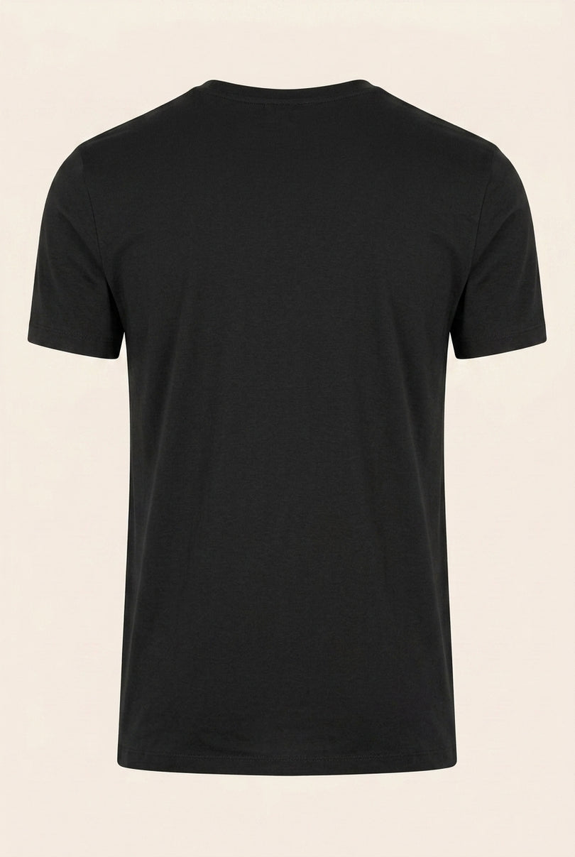 Fitted Lightweight Crew-Neck T-Shirt - Black - Back