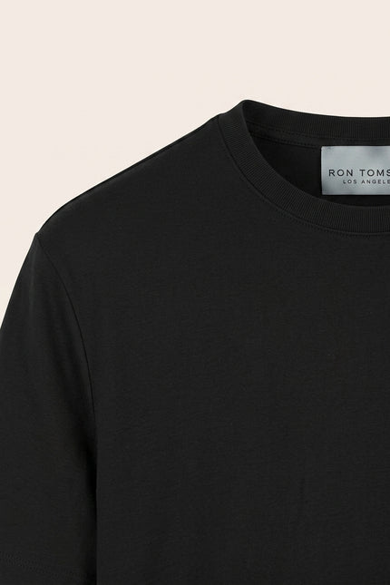 Fitted Lightweight Crew-Neck T-Shirt - Black - Detail