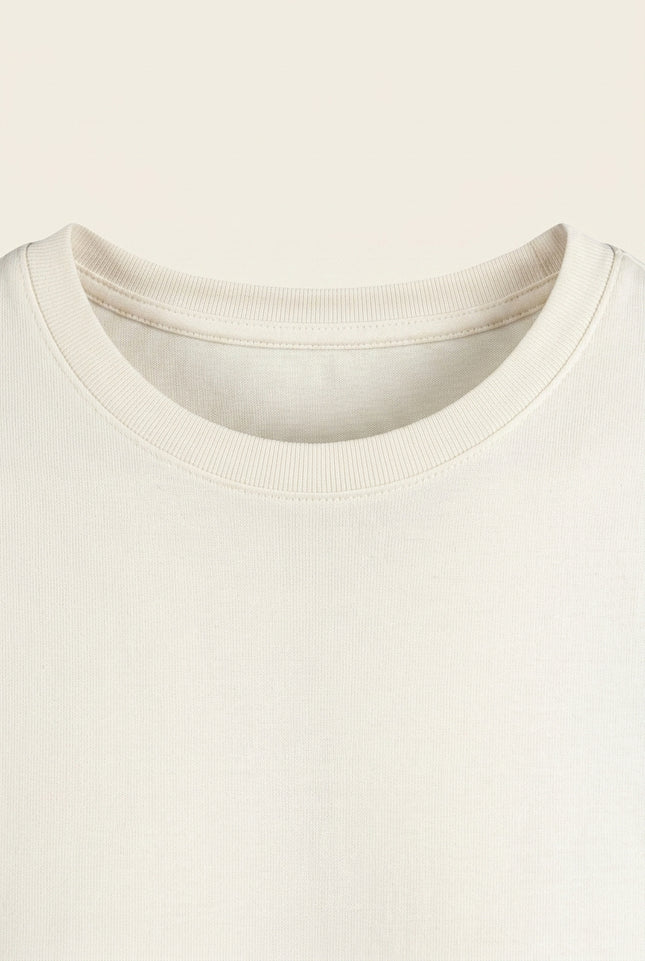 Fitted Lightweight Crew-Neck T-Shirt - Off-White - Detail