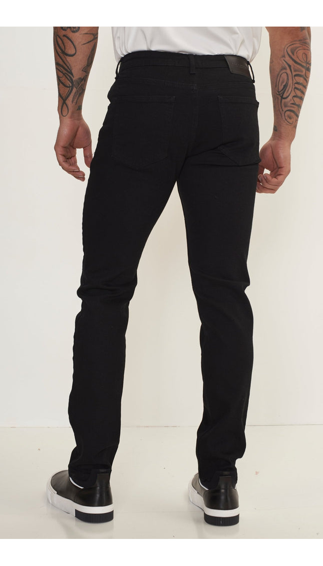 Fitted Tapered Jeans - Black - Ron Tomson