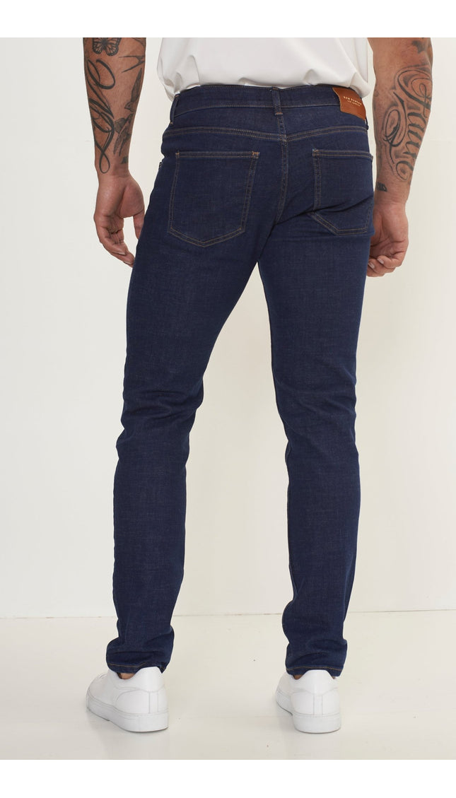 Fitted Tapered Jeans - Blue - Ron Tomson