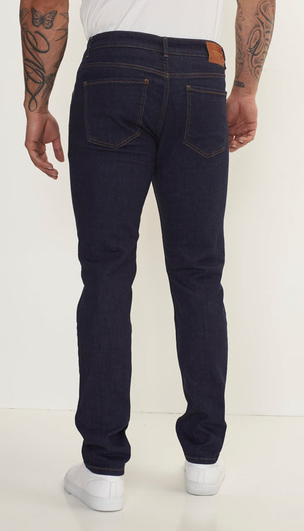 Fitted Tapered Jeans - Navy - Ron Tomson