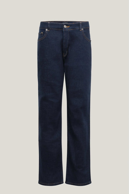 Fitted Tapered Jeans - Navy - Ron Tomson