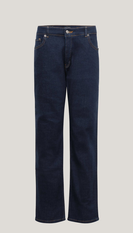 Fitted Tapered Jeans - Navy - Ron Tomson