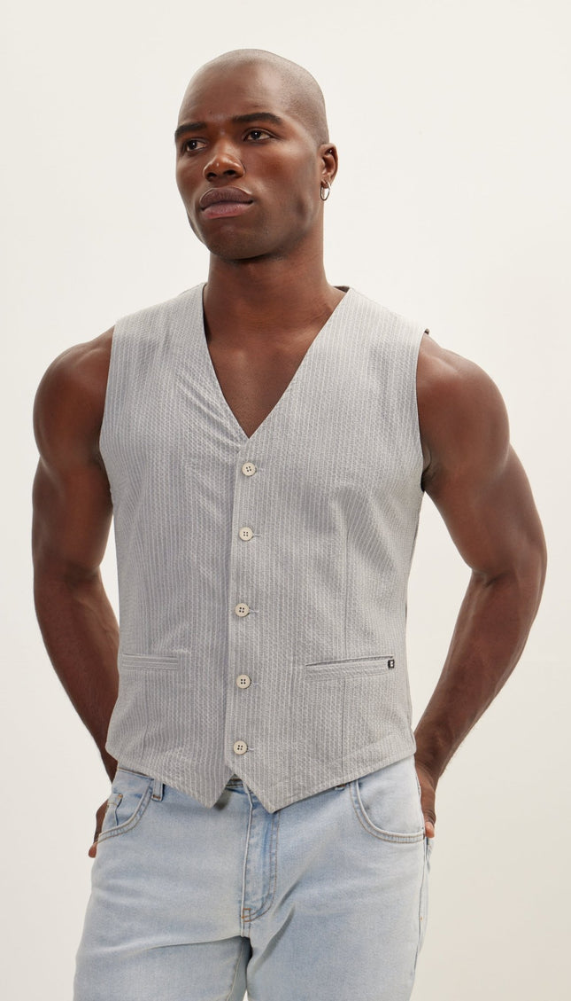 Five Button Grey Vest - Ron Tomson