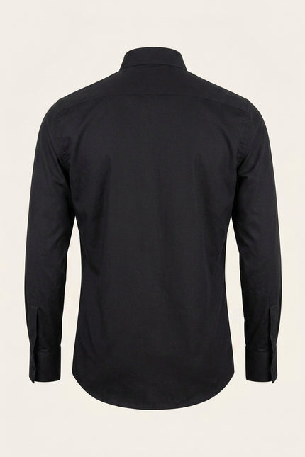 Men's French Cuff Tuxedo Shirt - Black | Ron Tomson