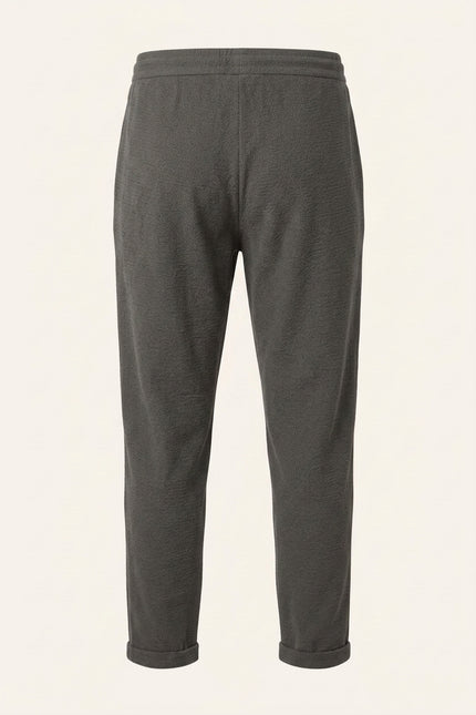 Front Pleated Waffle Pants - Anthracite - Back