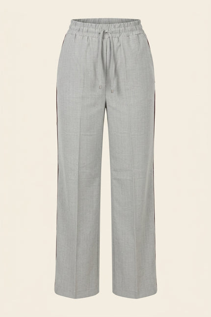 Pinstripe Double-Breasted Wool Suit - Grey - Front