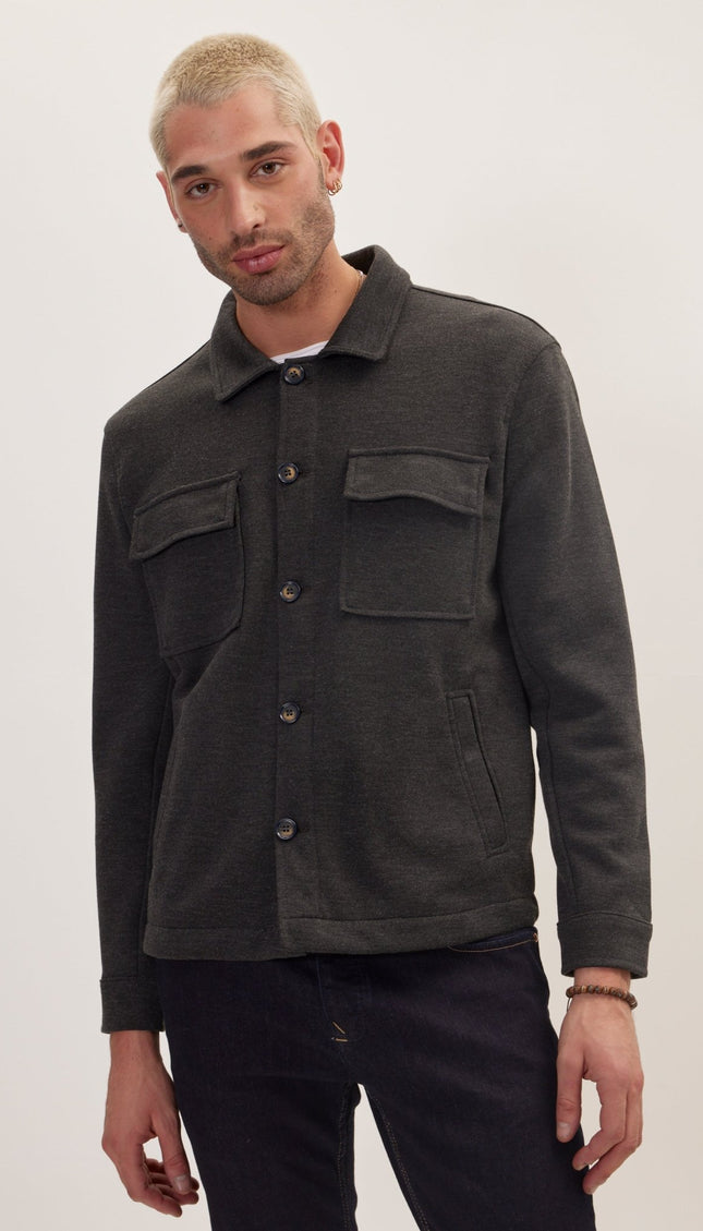 Full Button Up Jacket - Anthracite - Ron Tomson