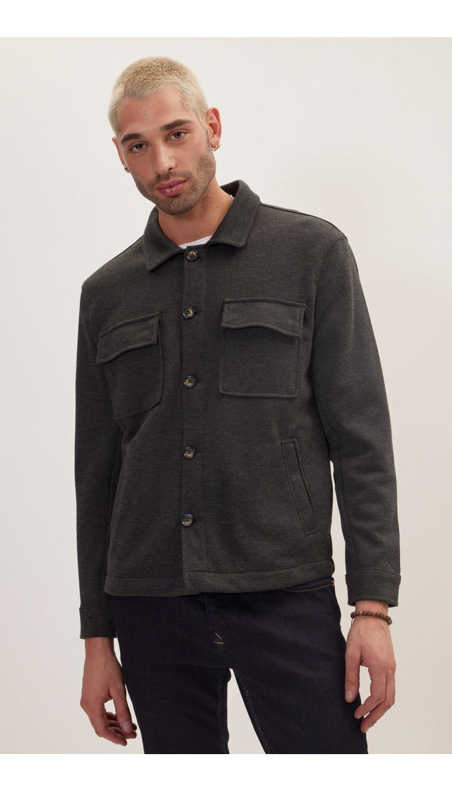 Full Button Up Jacket - Anthracite - Ron Tomson