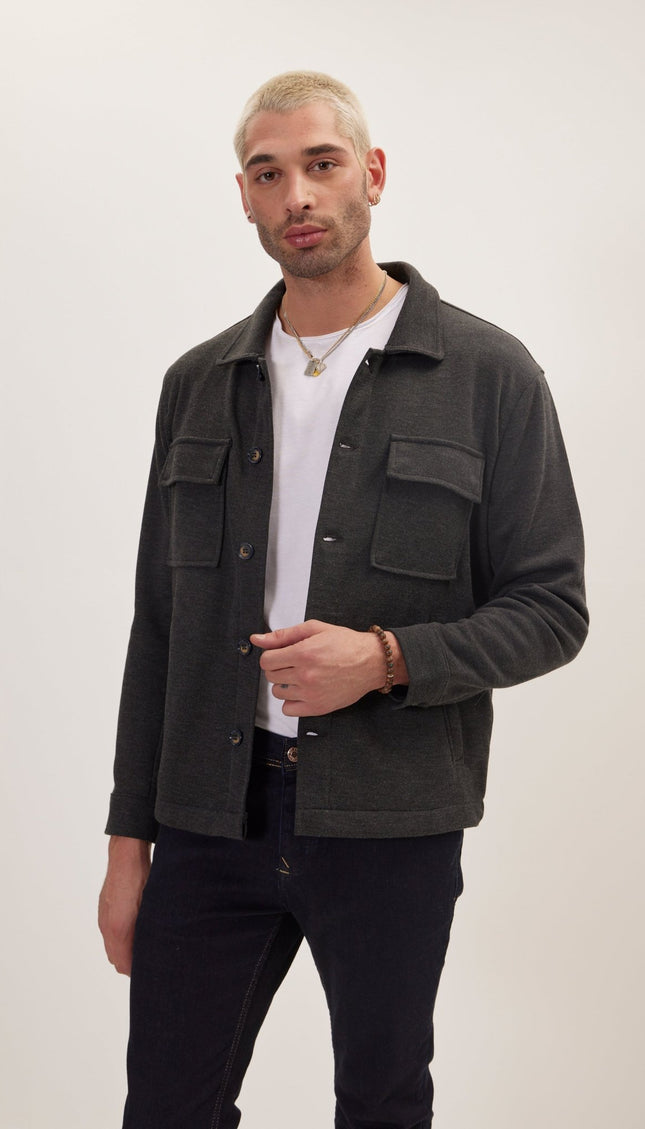 Full Button Up Jacket - Anthracite - Ron Tomson