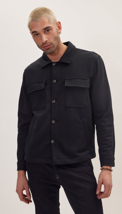 Full Button Up Jacket - Navy - Ron Tomson