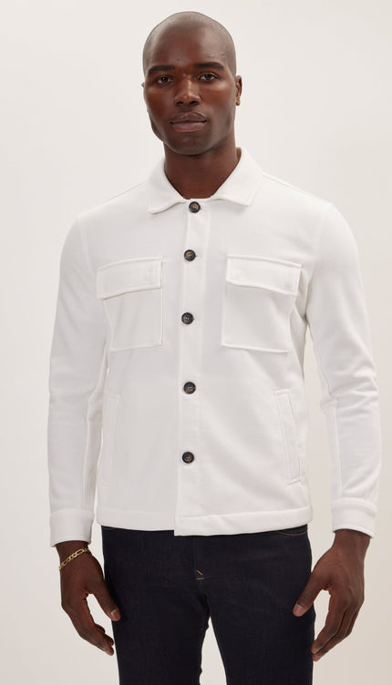Full Button Up Jacket - Off White - Ron Tomson