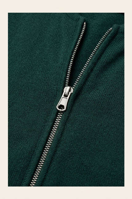 Full-Zip Cardigan - Green - Detail
