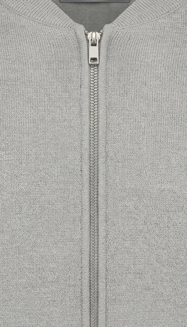 Full-Zip Cardigan - Grey - Detail