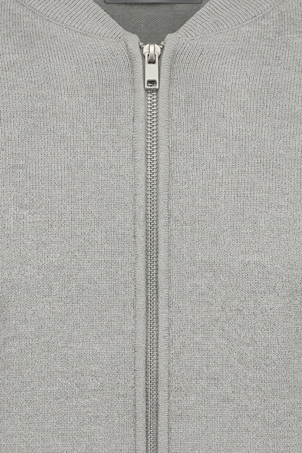 Full-Zip Cardigan - Grey - Detail