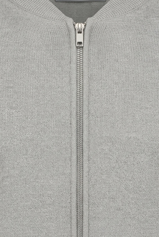 Full-Zip Cardigan - Grey - Detail