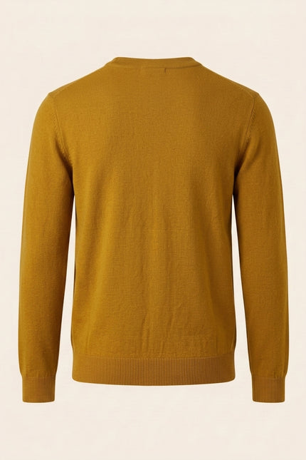 Full-Zip Cardigan - Mustard - Back