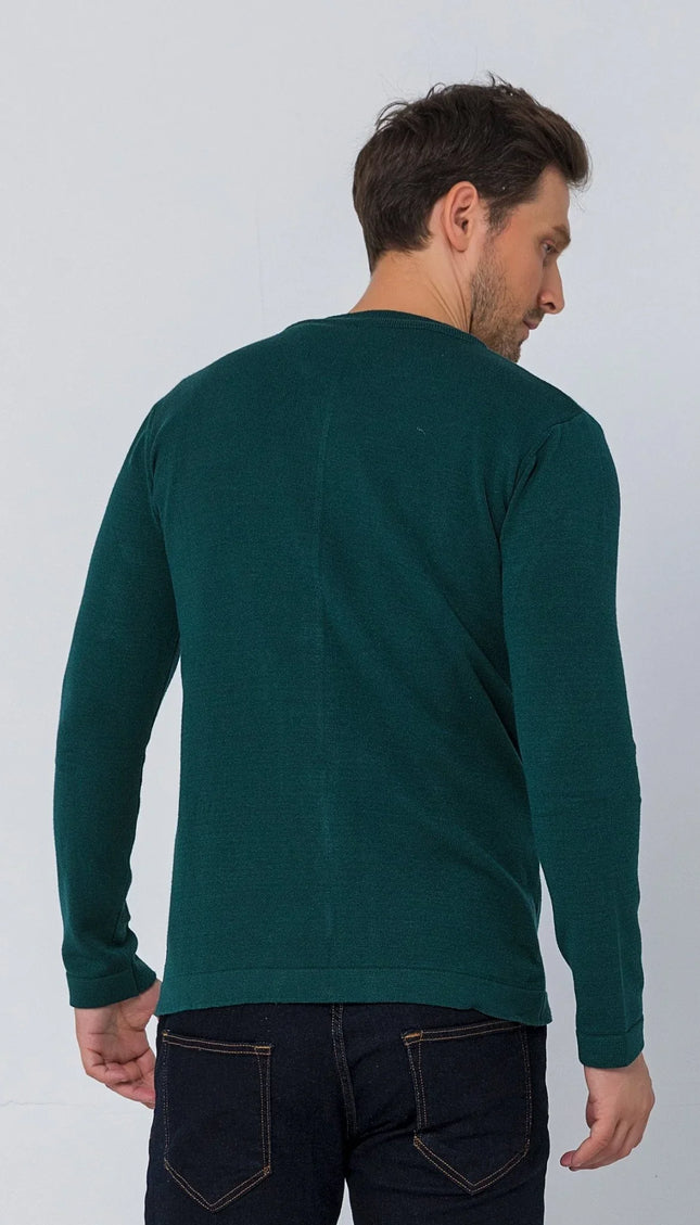 Full Zip Closure Cardigan - Green - Ron Tomson