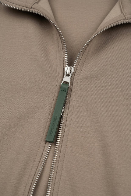 Full-Zip Sweater - Dark Beige - Detail