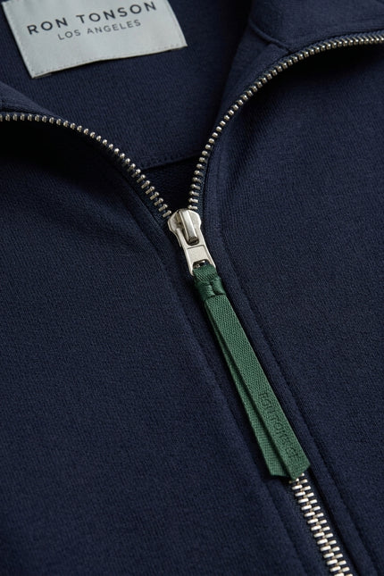 Full Zip Sweater - Navy - Detail